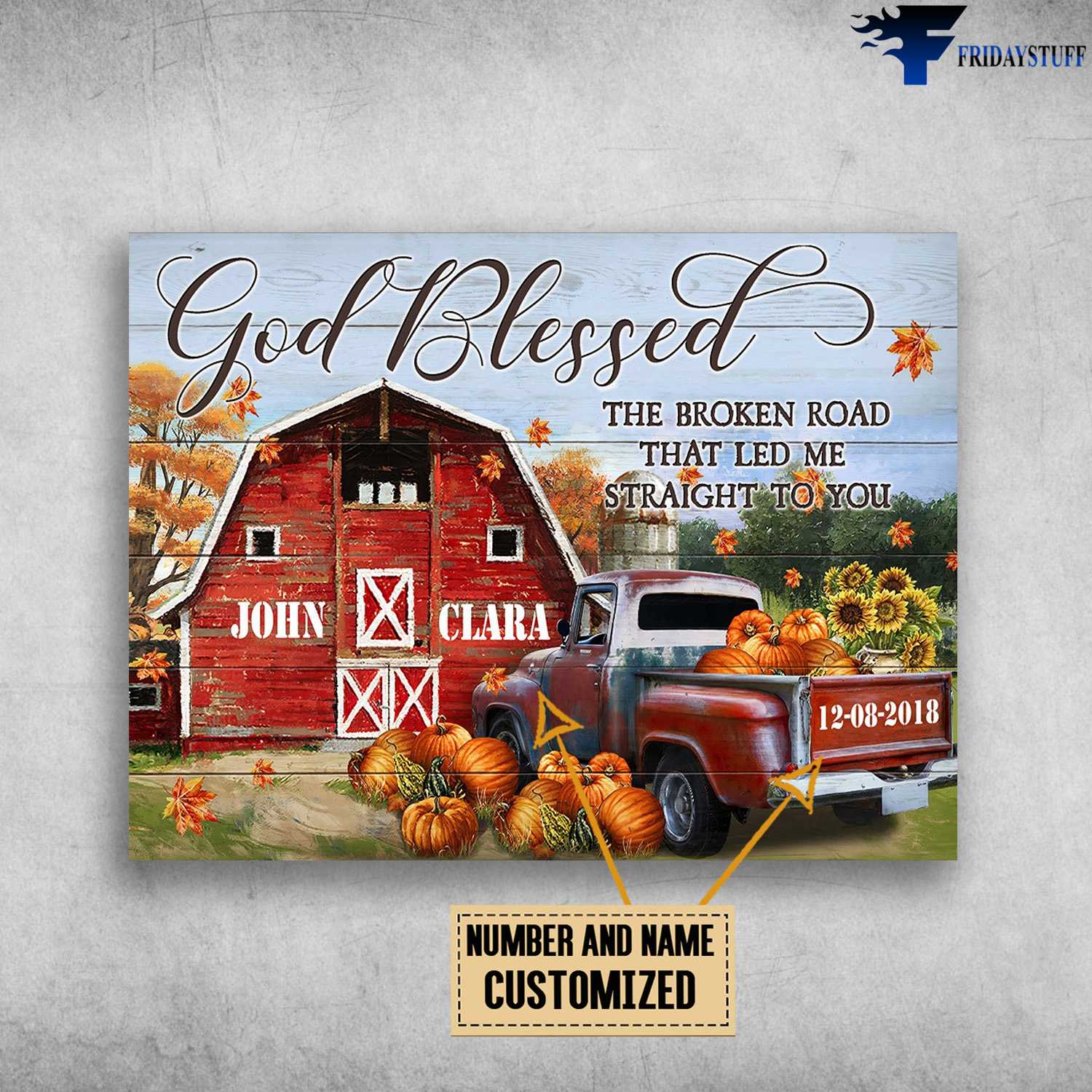Farmer Poster, God Blessed The Broken Road, Thad Led me Straight To You