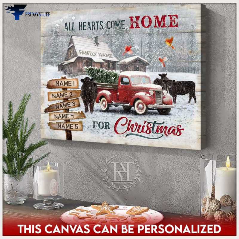 Farmhouse Poster, Cardinal Bird, Farm Cow, All Heart Come Home, For Christmas