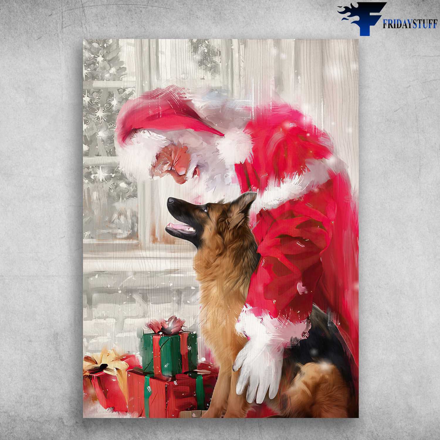 German Shepherd Christmas, Dog Lover, Christmas Day, Santa Claus