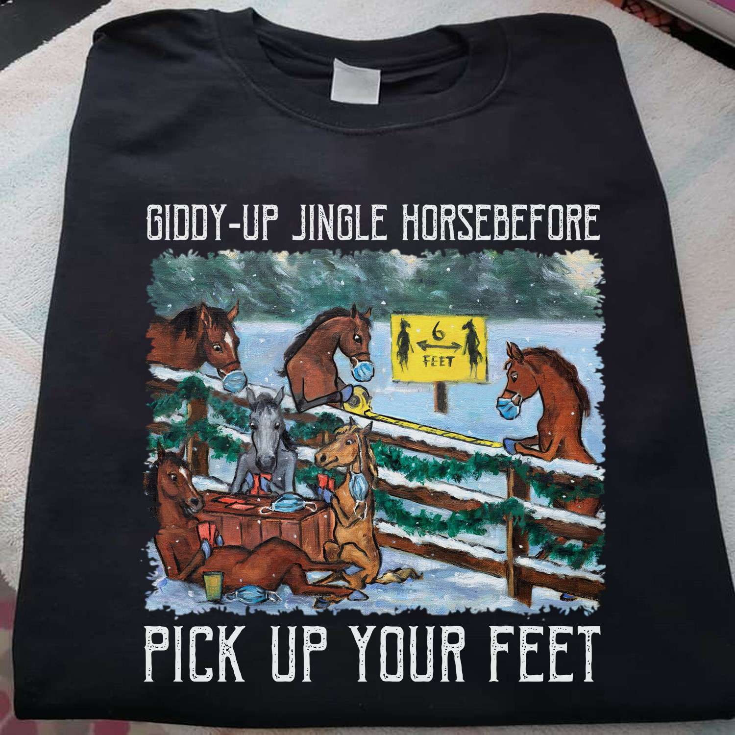 Giddy-up jingle horsebefore, pick up your feet - Christmas day gift, Horse during pandemic