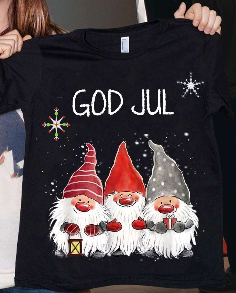 God Jul Gnomes - Christmas day Garden Gnomies, T-shirt for Xmas day
