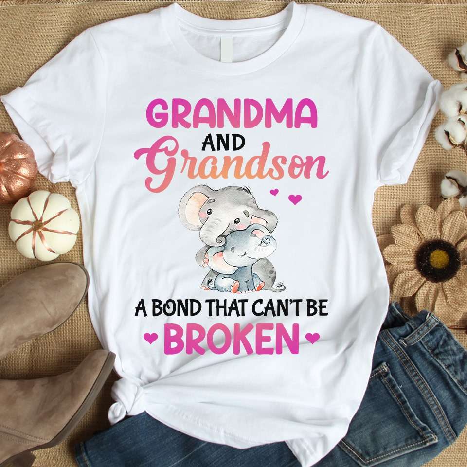 Grandma and grandson, a bond that can't be broken - Gift for grandma, elephant family