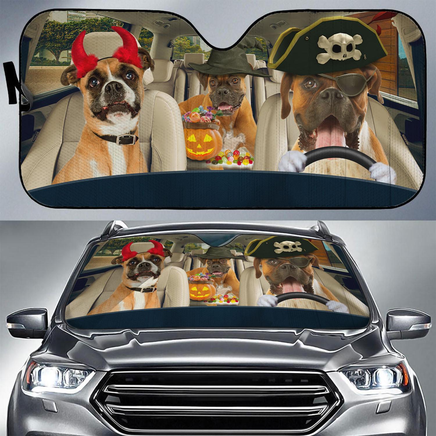 Great Dane Dog, Pirate Dog, Halloween Auto Sun Shade, Dog Lover