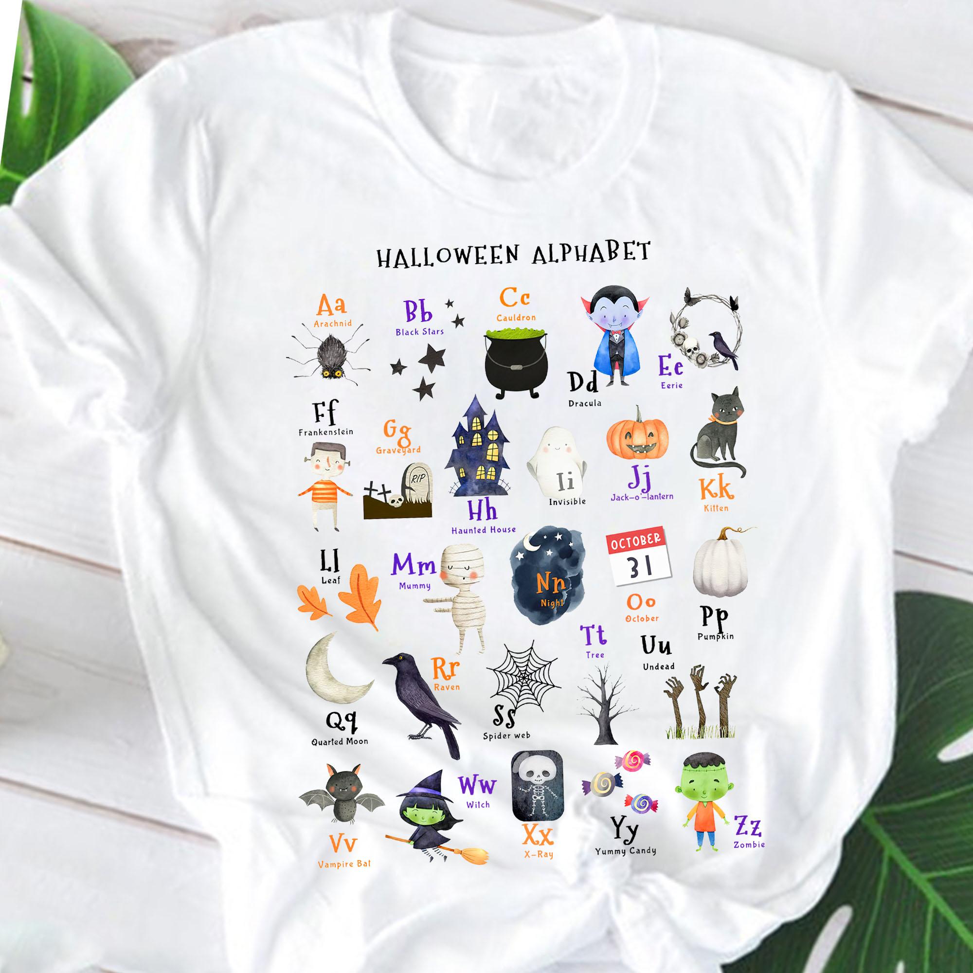 Halloween alphabet - Gift for Halloween day, Halloween scary alphabet