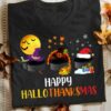 Happy HalloThanksMas - Halloween day gift, hockey player T-shirt