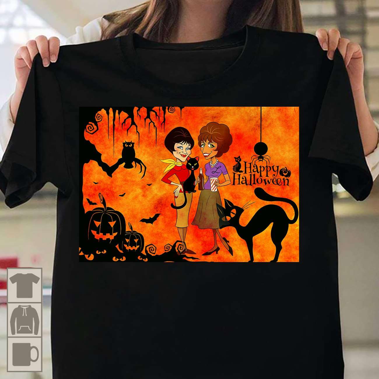 Happy Halloween - Halloween gift for woman, women and black cat, Halloween devil pumpkin