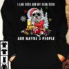 I like beer and my Schnauzer and maybe 3 people - Schnauzer Santa Claus, Christmas day ugly sweater