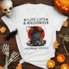 I like cats and halloween and maybe 3 people - Black devil cat, Halloween cat witch costume