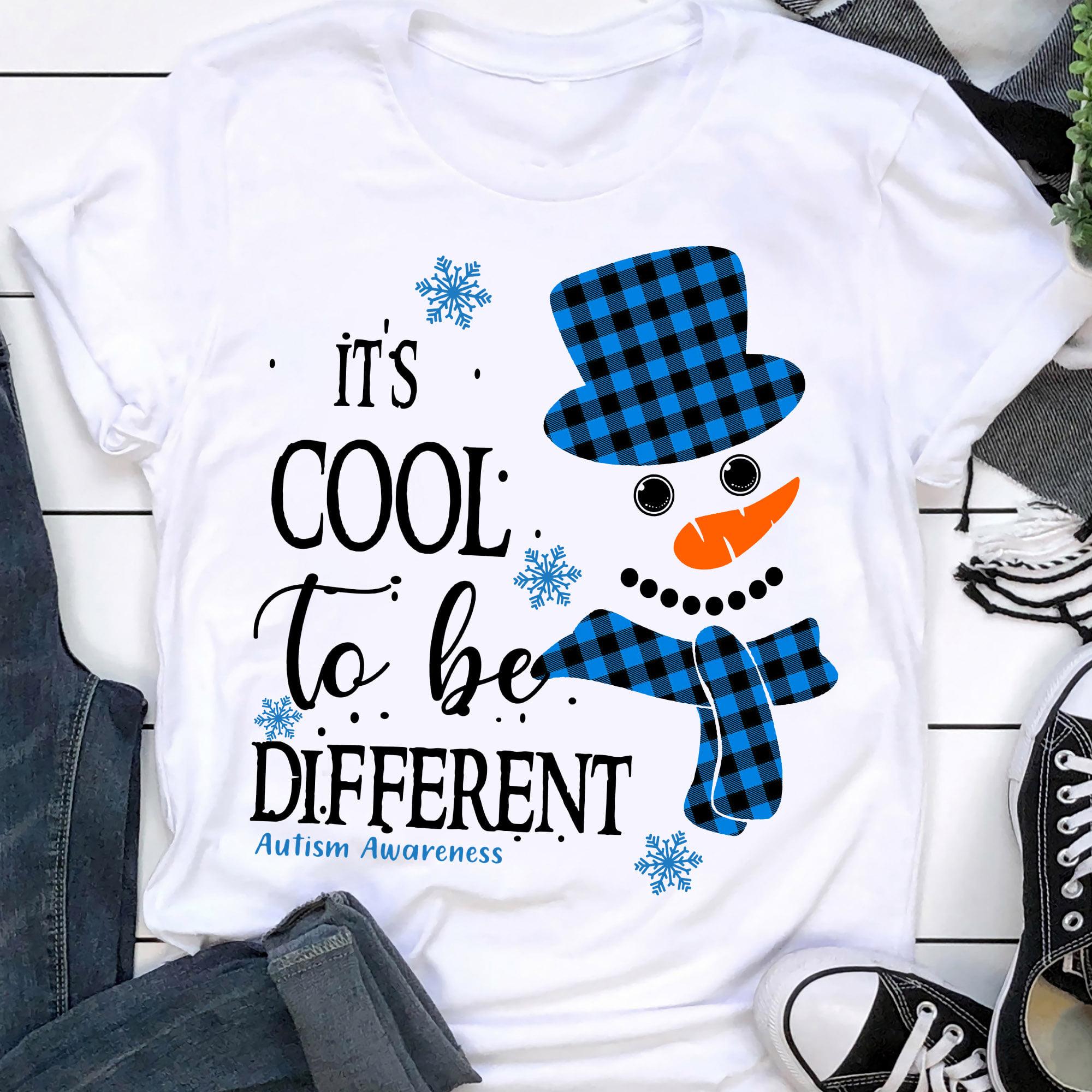 It's cool to be different - Autism awareness, Christmas cute snowman