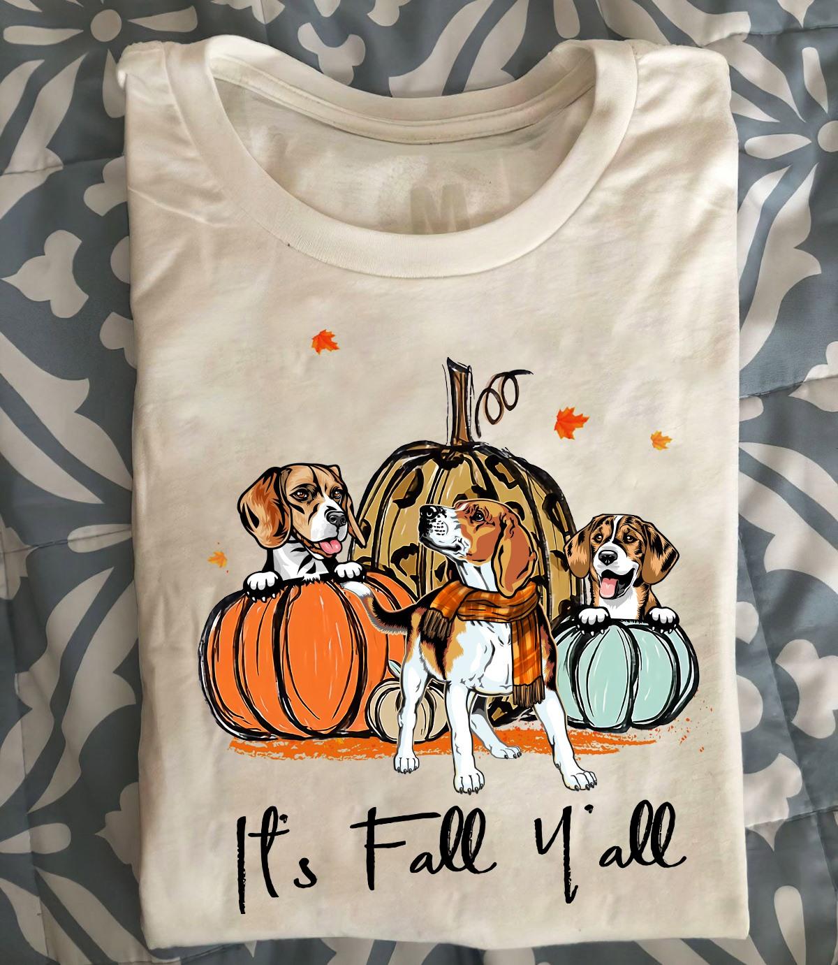 It's fall y'all - Beagle dog and pumpkins, Thanksgiving day gift