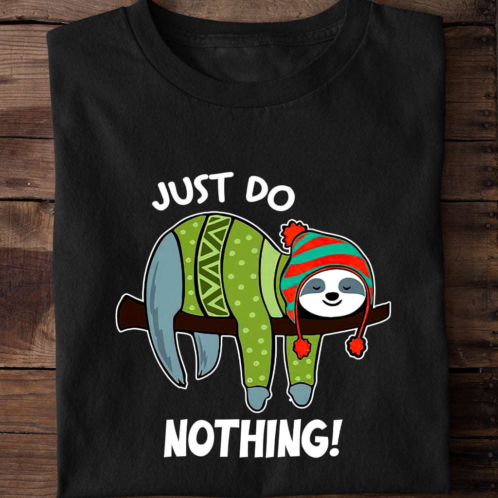 Just do nothing - Lazy sleeping sloth, Christmas dressing sloth
