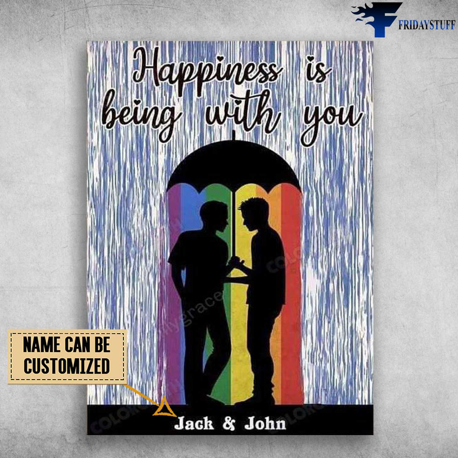 LGBT Couple, Happiness Is Being With You, LGBT Poster