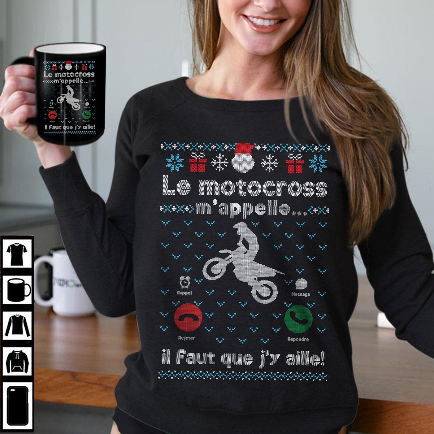 Le motocross m'appelle il faut que j'y aille - Christmas day ugly sweater, Dirt racer's gift