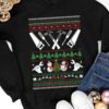 Mechanic tools graphic - Christmas ugly sweater, Christmas snowman and tree