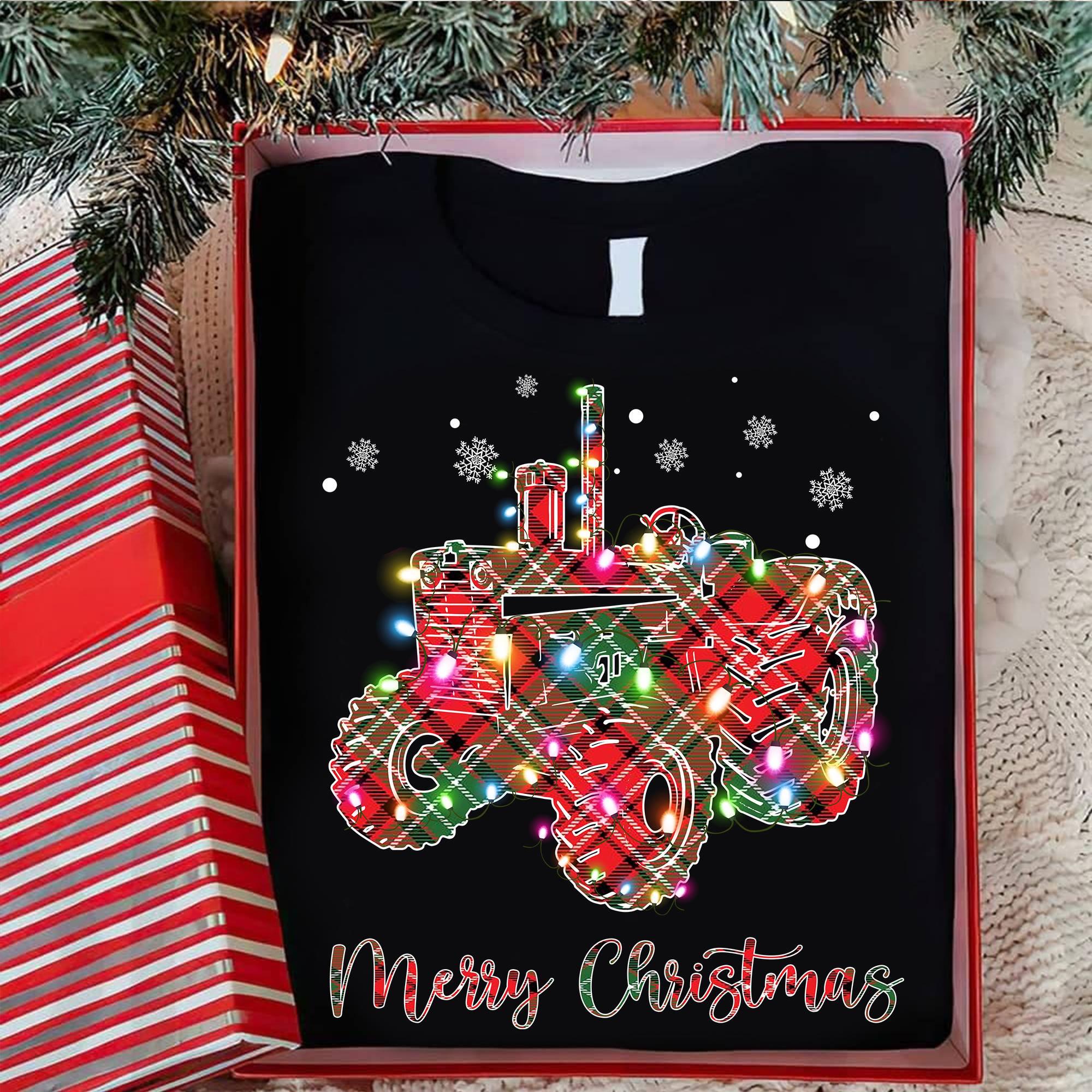 Merry Christmas - Christmas tractor decoration, Christmas ugly sweater