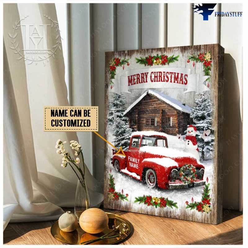 Merry Christmas, Farm Truck, Farmhouse Poster, Christmas Poster