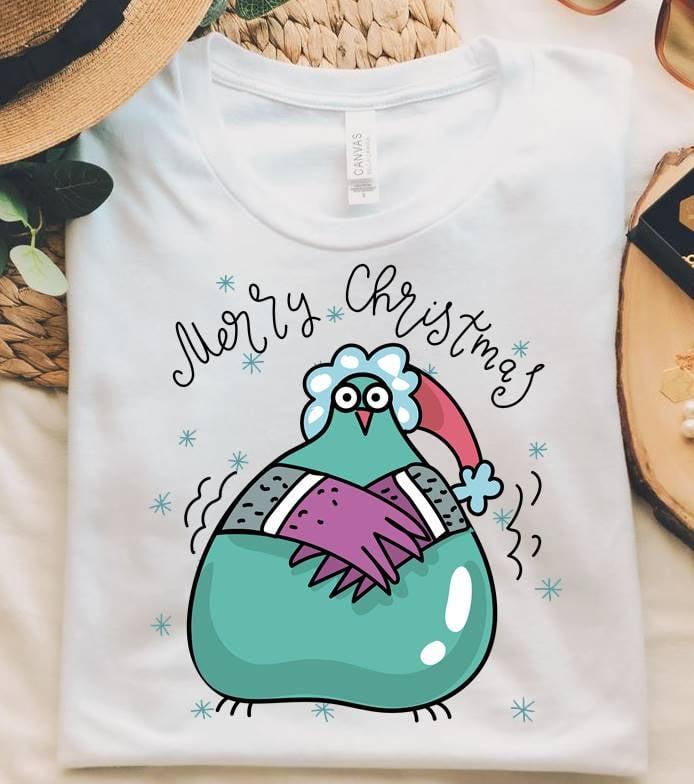 Merry Christmas - Gorgeous chicken graphic T-shirt, Christmas ugly sweater