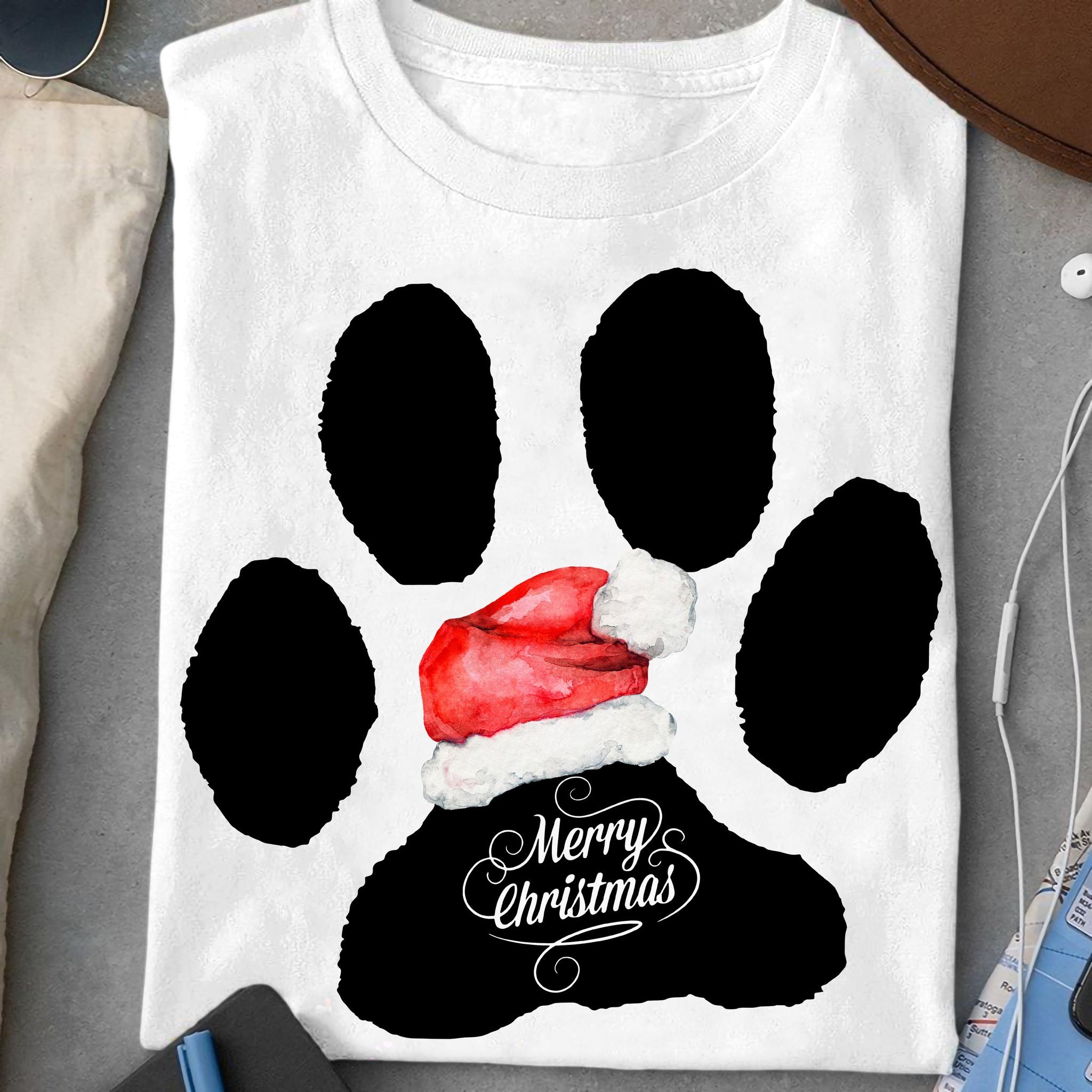 Merry Christmas - Santa Claus Dog paws, Christmas day ugly sweater