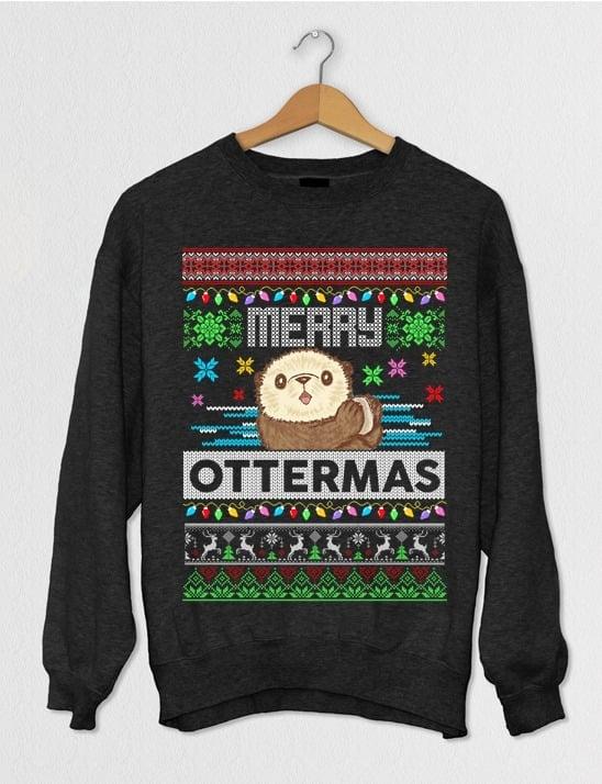 Merry Ottermas - Christmas day ugly sweater, gift for otter lover