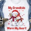 My grandkids warm my heart - Snowman family, Christmas day gift