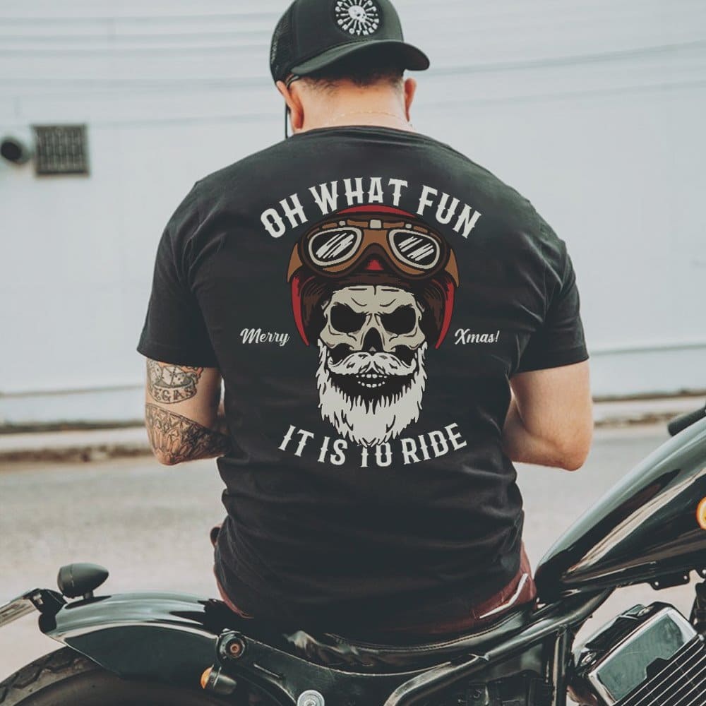 Oh what fun, it is to ride - Old skull bikers, Halloween gift for bikers