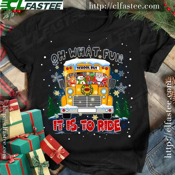 Oh what fun it is to ride - School bus driver, Santa riding school bus, Christmas day gift