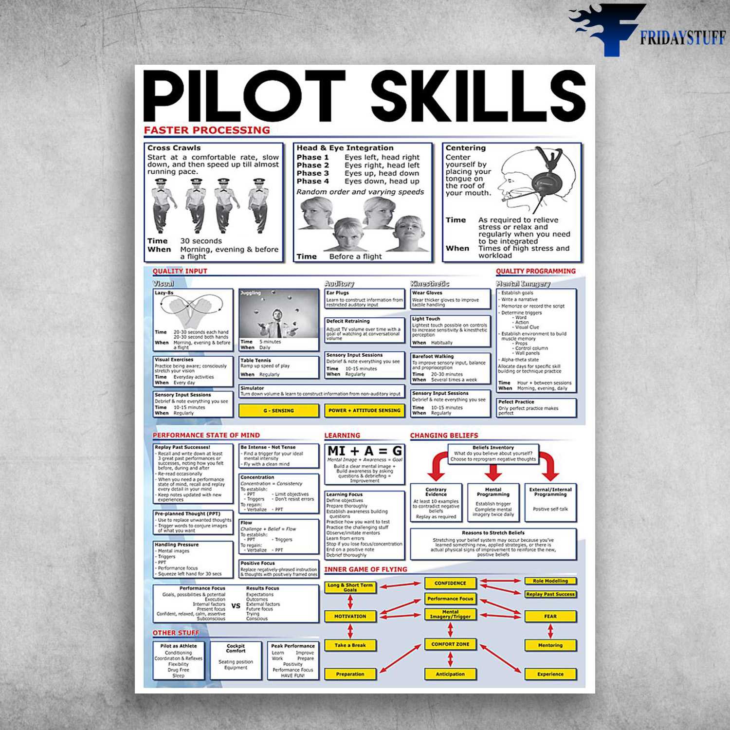 Pilot Skills, Faster Processting, Cross Crawis, Head And Eye Intergration, Centering, Quality Input, Performance State Of Mind
