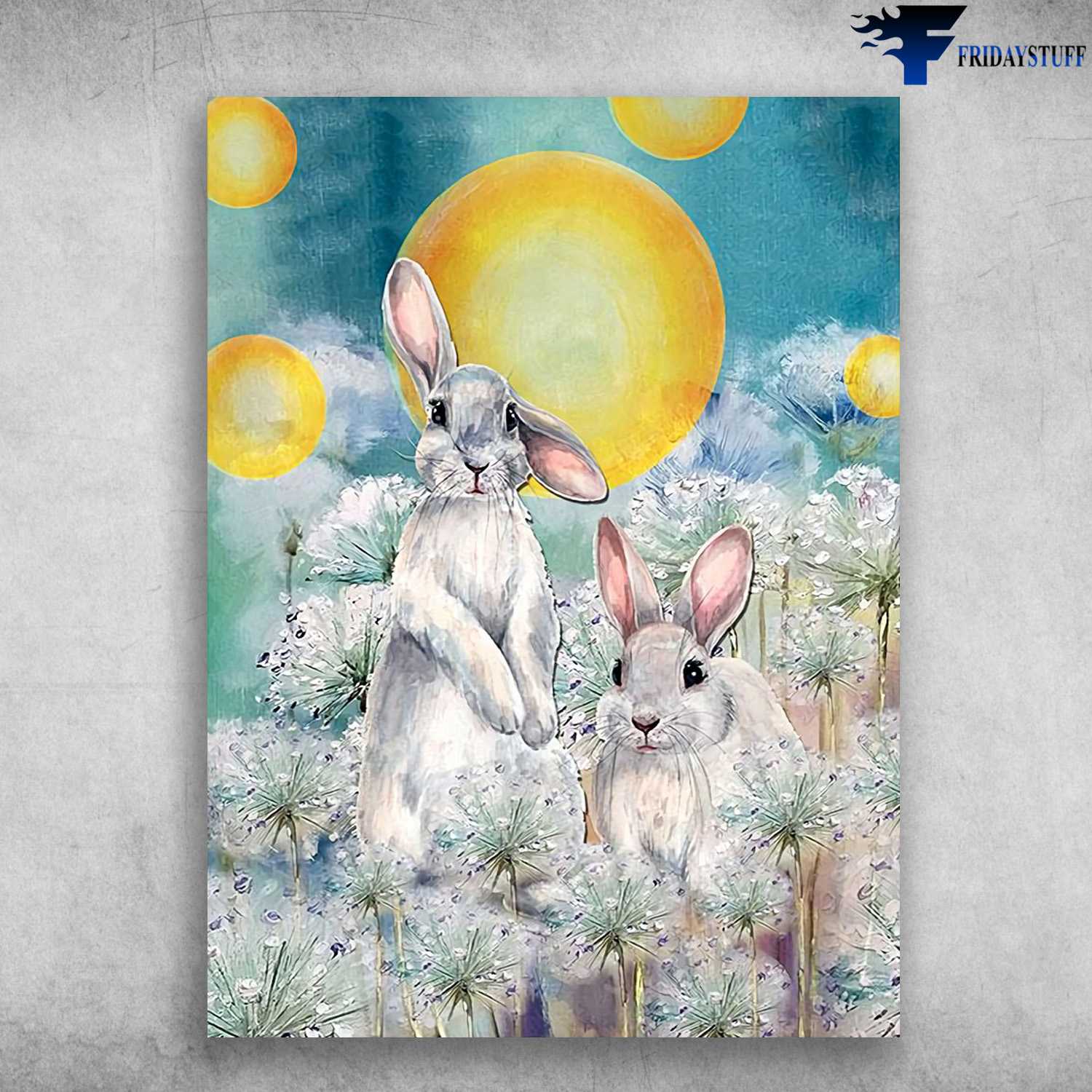 Rabbit Poster, Dandelion Bunny, Rabbit Lover