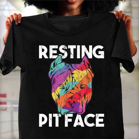 Resting Pit face - Pitbull colorful face, gift for Pitbull owner