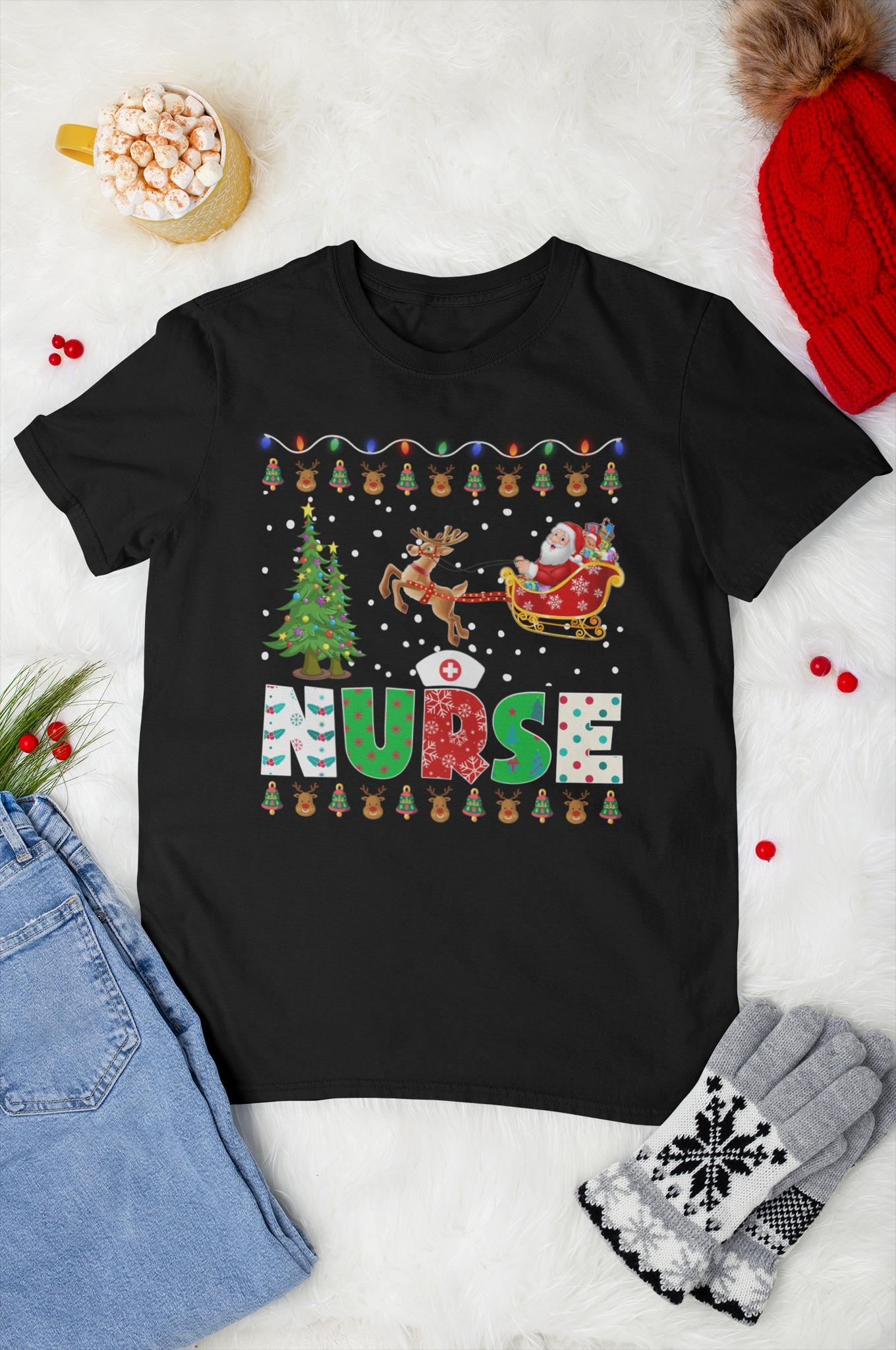 Santa Claus's sleign - Christmas gift for nurse, Christmas day ugly sweater