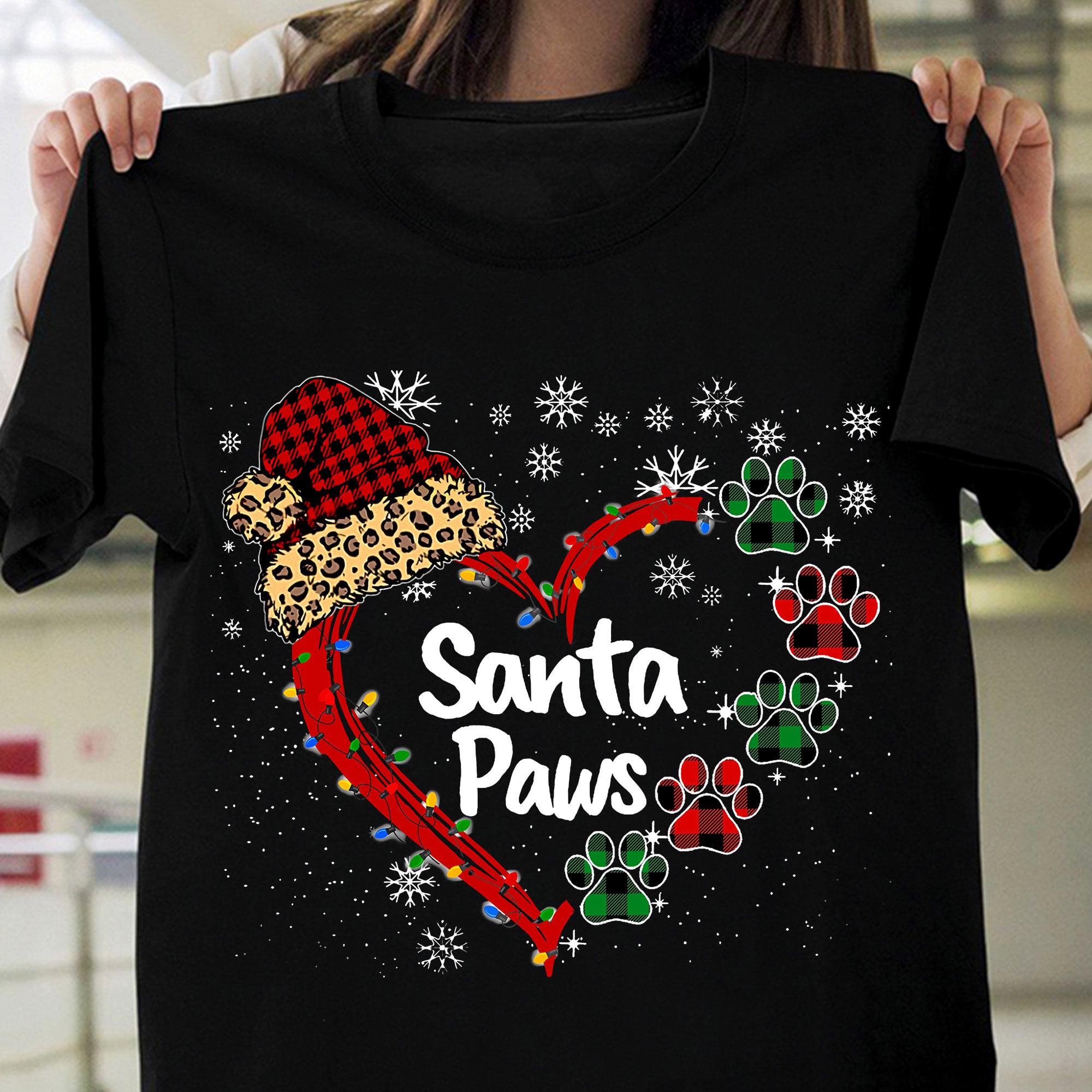 Santa Paws - Santa and dog paws, Christmas day gift, Christmas day ugly sweater