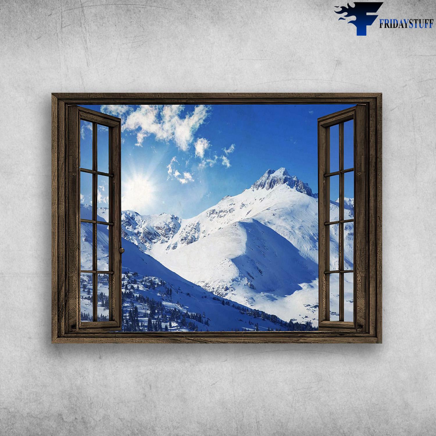 Skiing Poster, Skiing Lover, Snow Mountain, Wall Art Poster