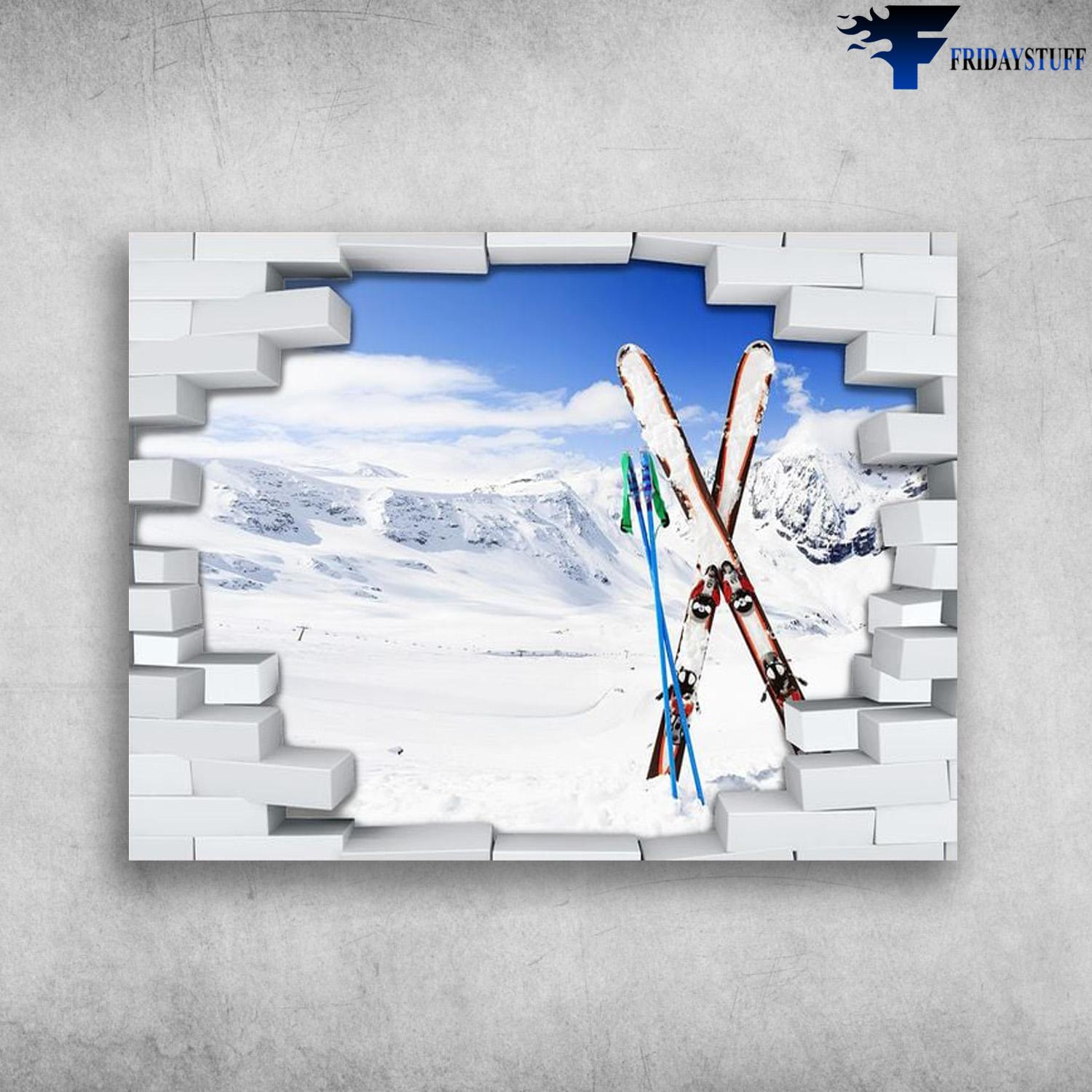 Skiing Poster, Skiing Lover, Wall Art Poster