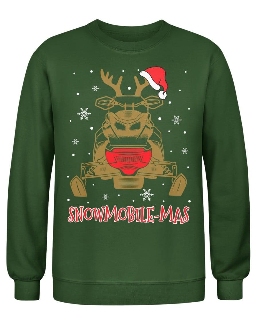 Snowmobile-mas T-shirt - Love to go snowmobiling, Christmas day ugly sweater