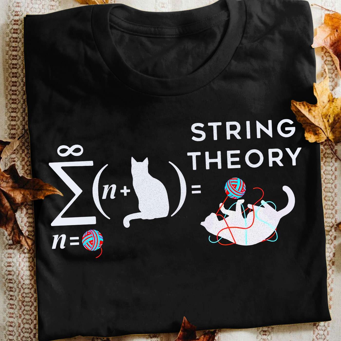 String theory - Cat playing with yarn, gift for cat person