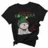 Swiateczna koszulka - cat wearing Christmas hat, gift for Christmas day