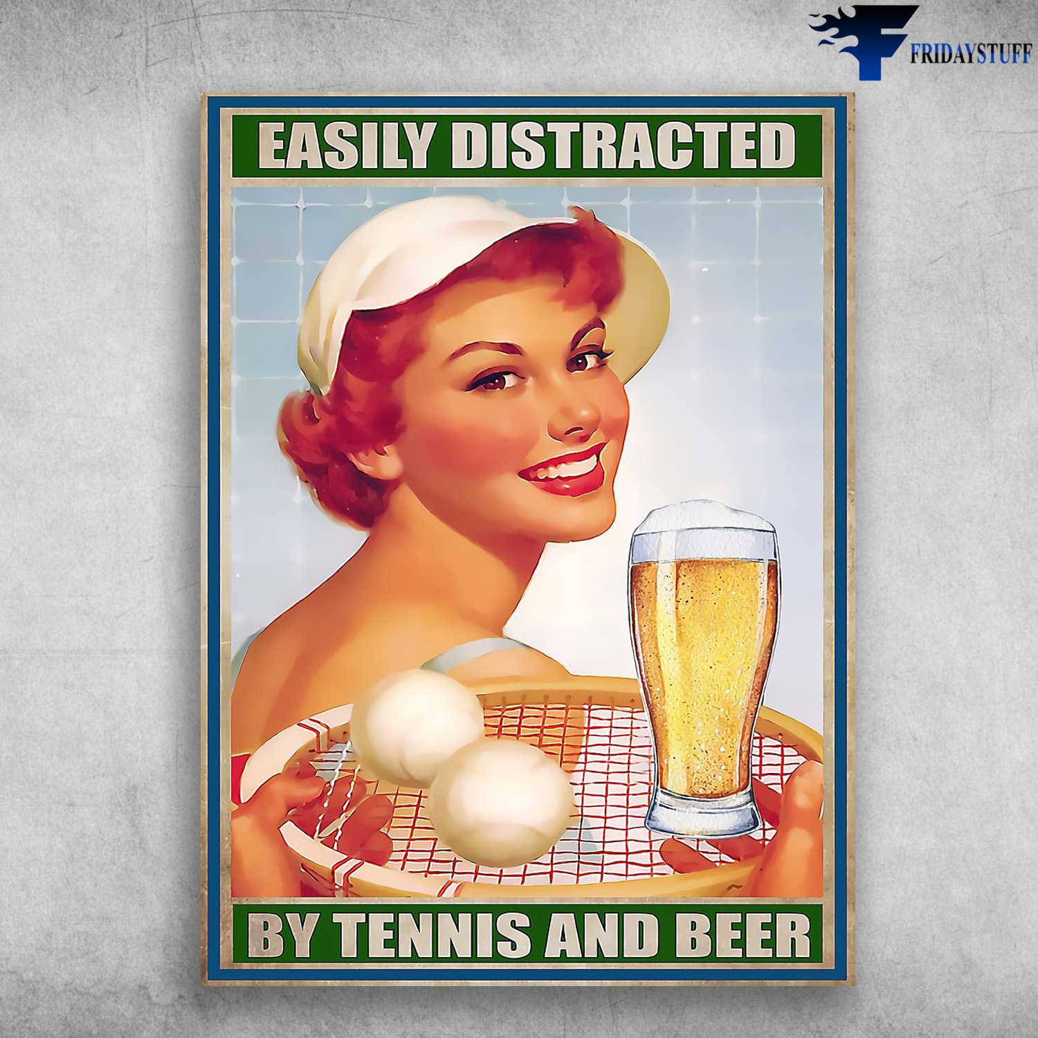 Tennis With Beer, Tennis Lover - Easily Distracted By, Tennis And Beer