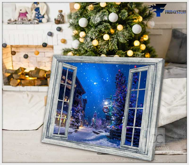 The Whistler Village, Christmas Canvas, Window Poster, Christmas Gift