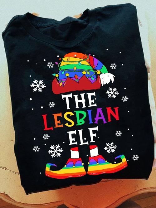 The lesbian ELF - Christmas day ugly sweater, Christmas lgbt gift