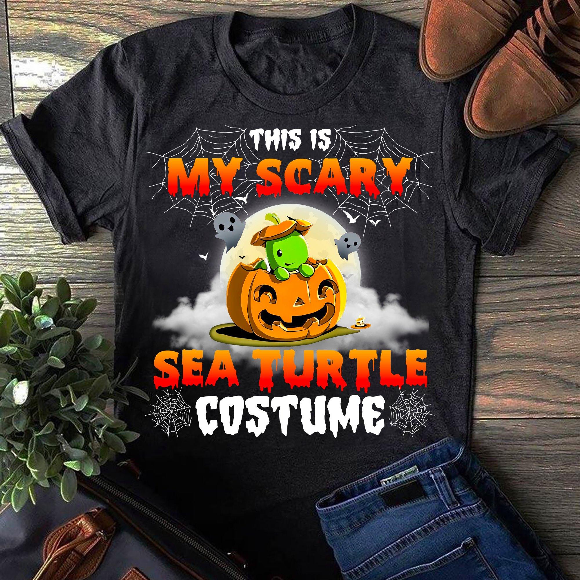 This is my scary sea turtle costume - Halloween devil pumpkin, sea turtle and pumpkin