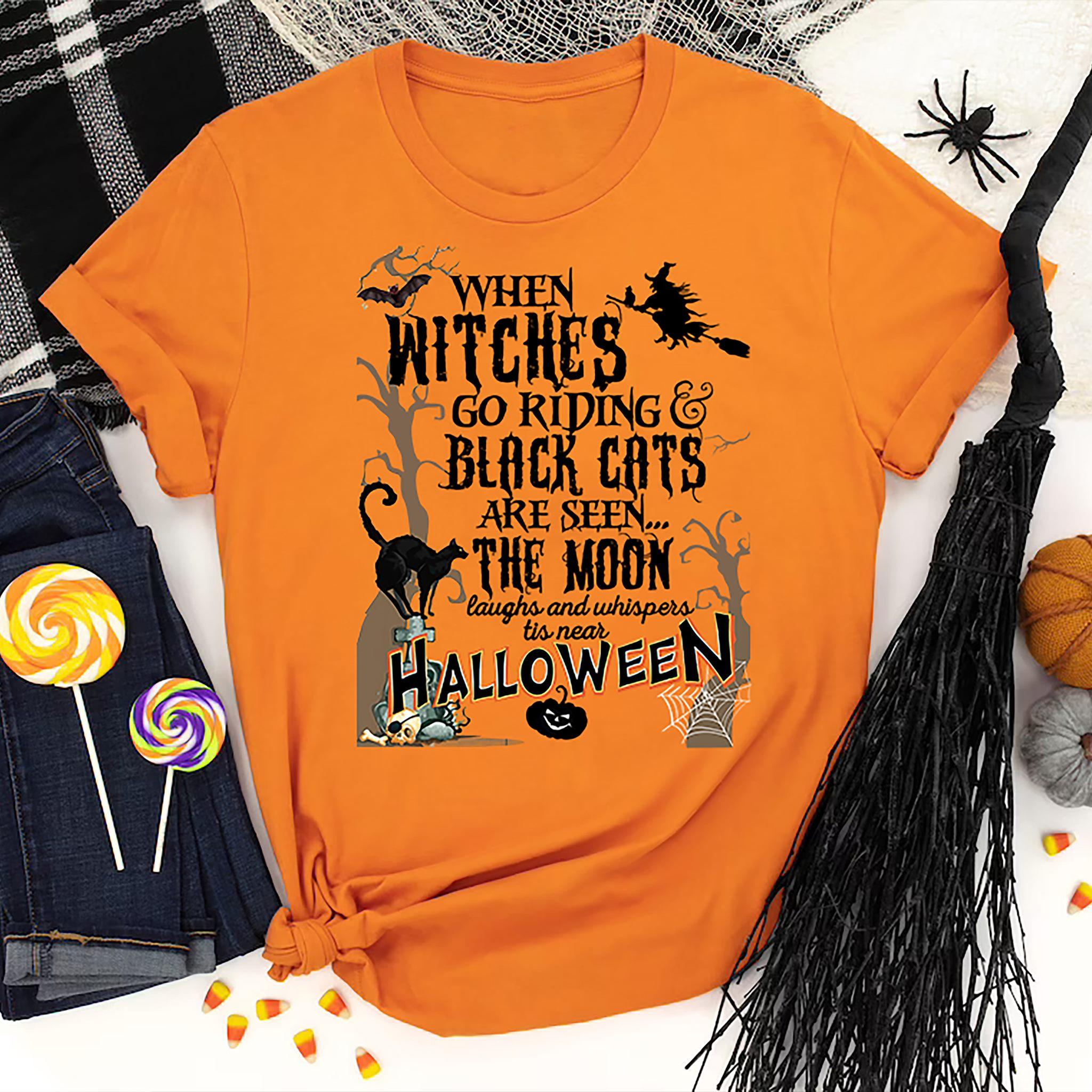When witches go riding, black cats are seen - Halloween costume holiday, Halloween witch costume