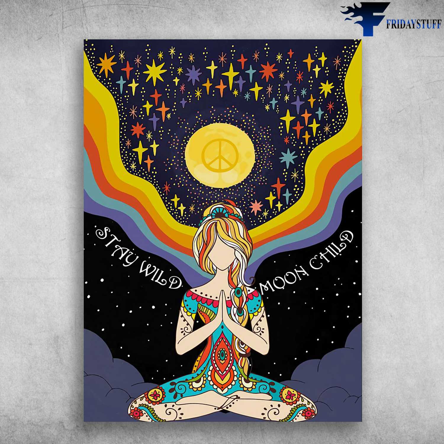 Yoga Poster, Yoga Lover, Stay Wild, Moon Child