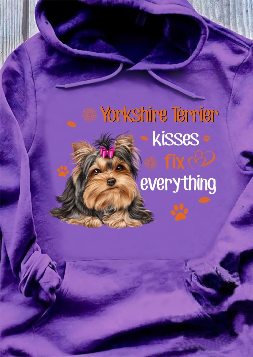 Yorkshire Terrier kisses fix everything - Yorkshire Terrier dog graphic, gift for dog people