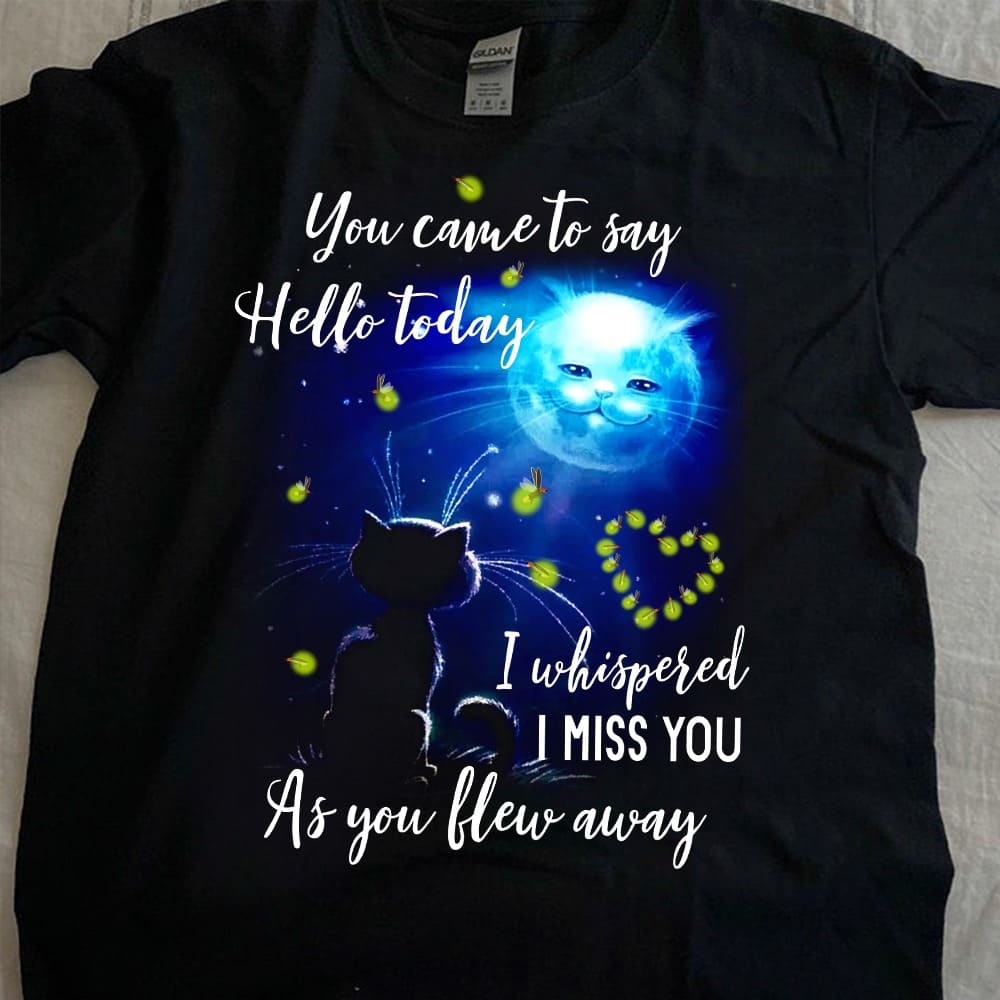 You came to say hello today I whispered I miss you as you blew away - Cat and the Moon, cat mom gift