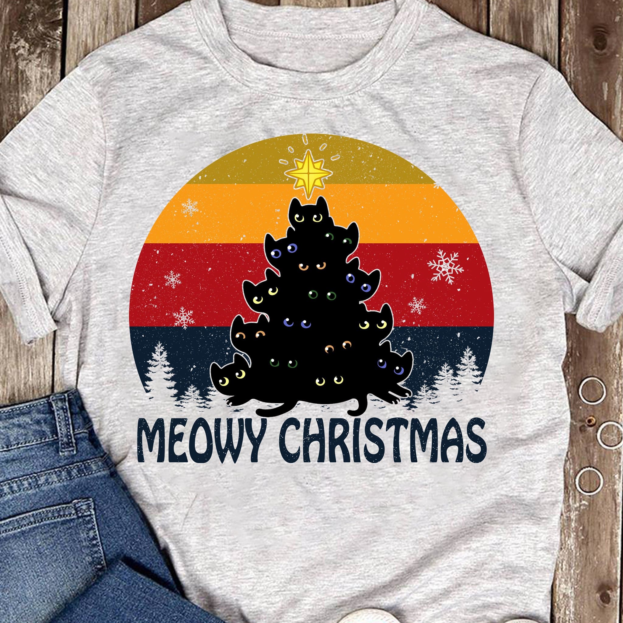 Black Cat Christmas Tree - Meowy Christmas