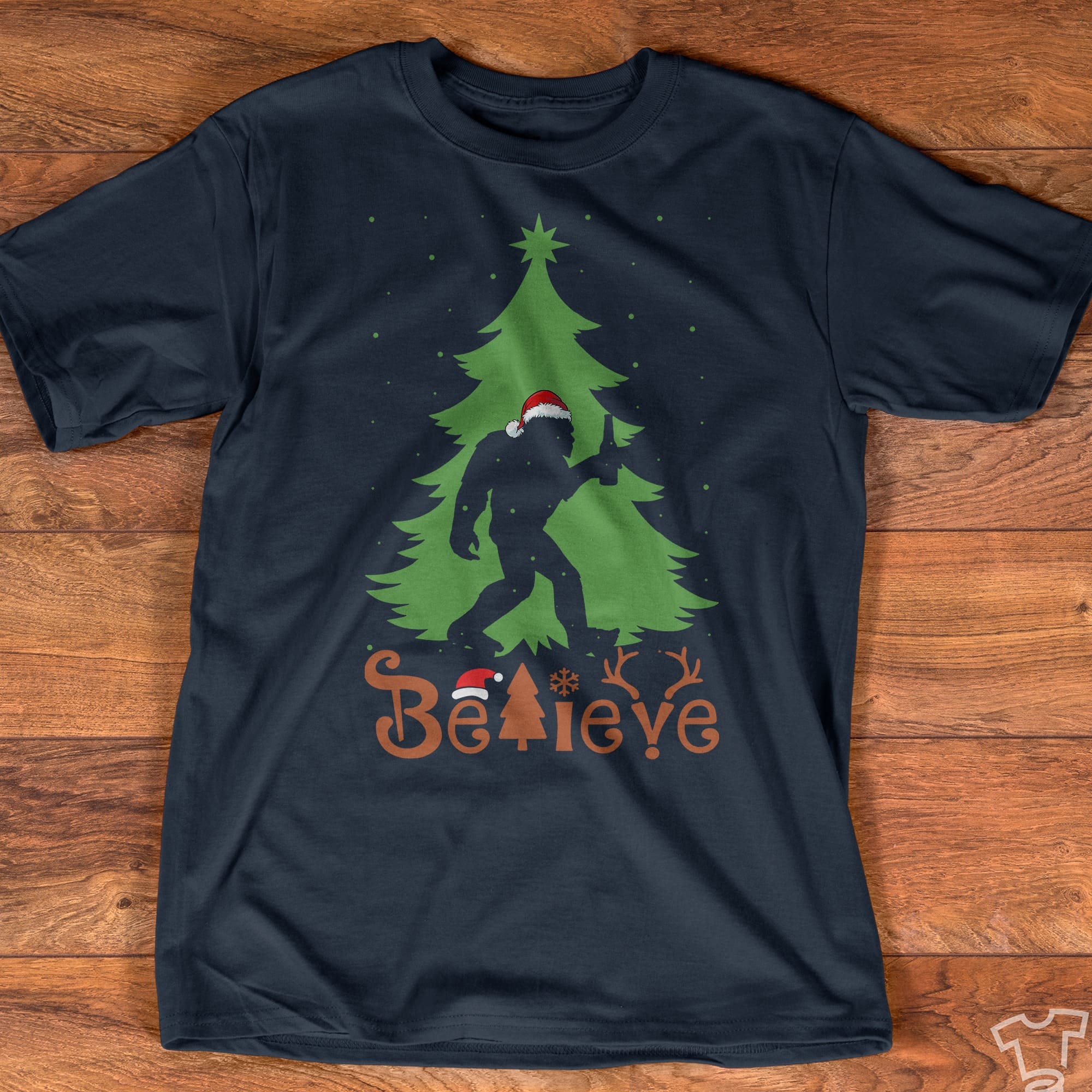 Bigfoot Santa Hat Christmas Tree Believe