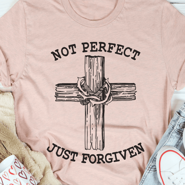 Not perfect just forgiven - Christian Cross