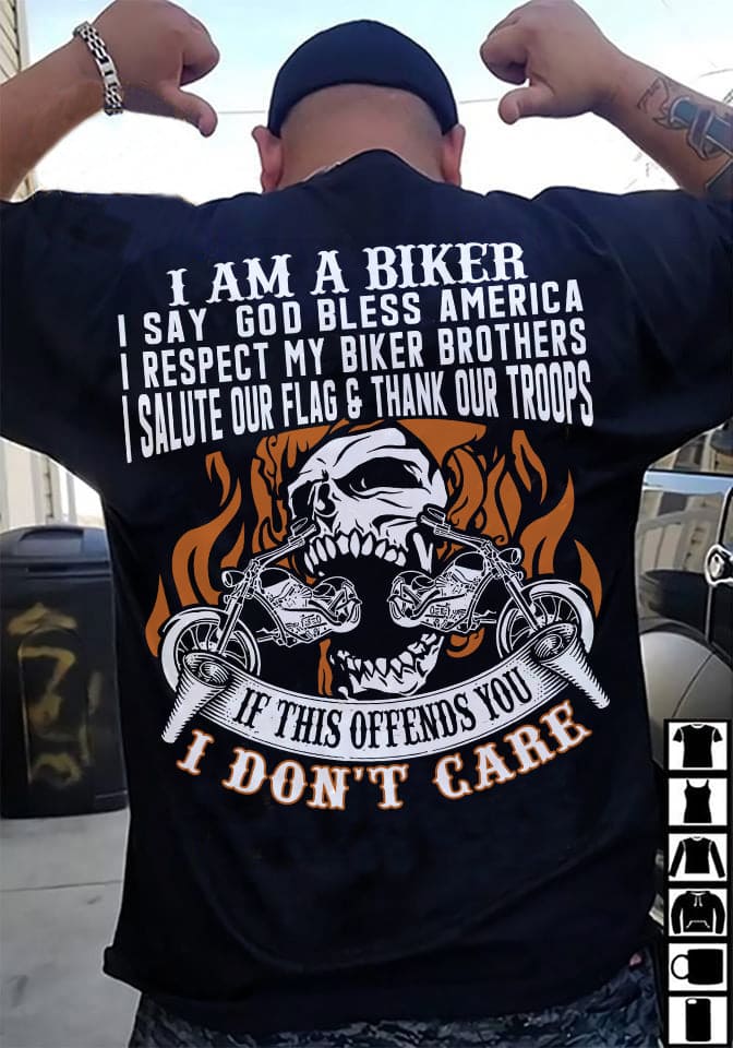 Evil Skull Biker - I am a biker i say god bless america i respect my biker brothers i salute our flag and thank our troops
