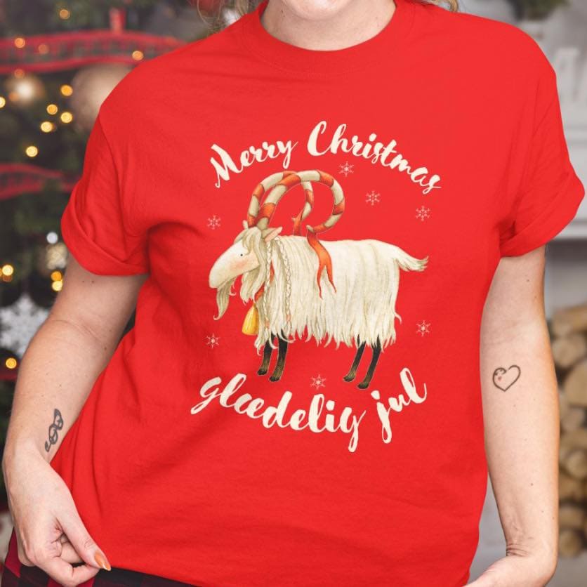 Merry Christmas Gledelig Jul - Santa Goat Christmas Gift