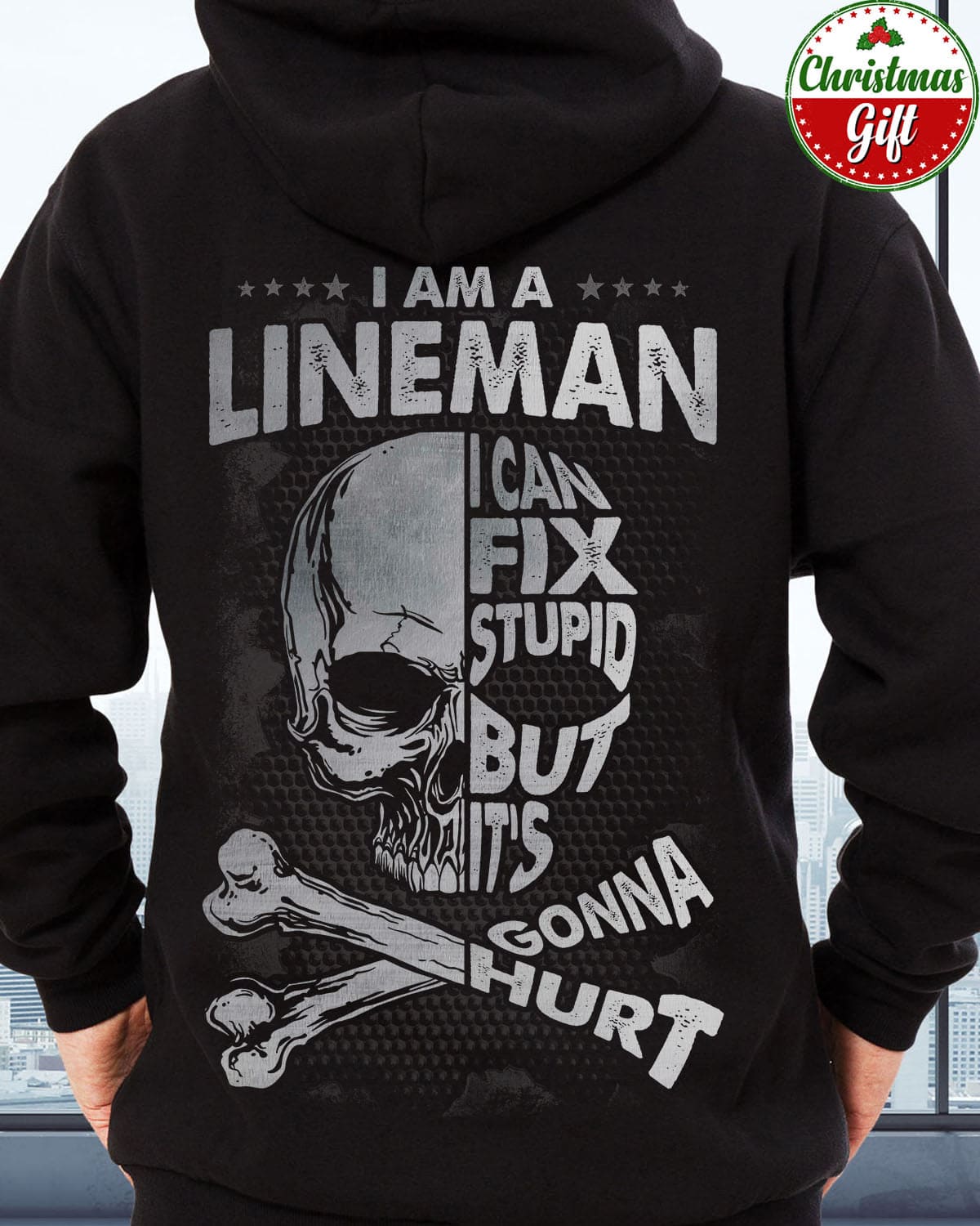 Lineman Skull - I am a lineman i can fix stupid but it's gonna hurt